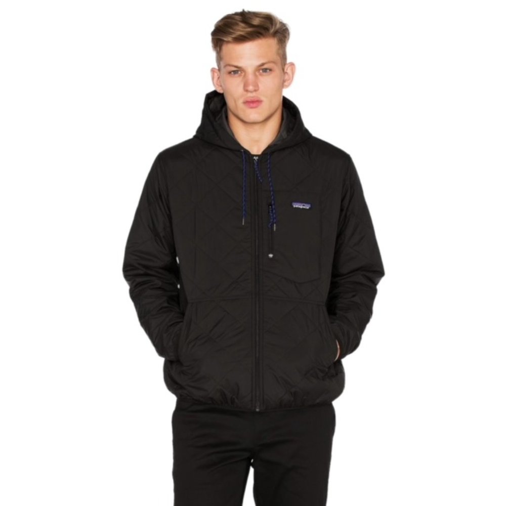 Patagonia • Diamond Quilted Black Bomber Hoodie || XS